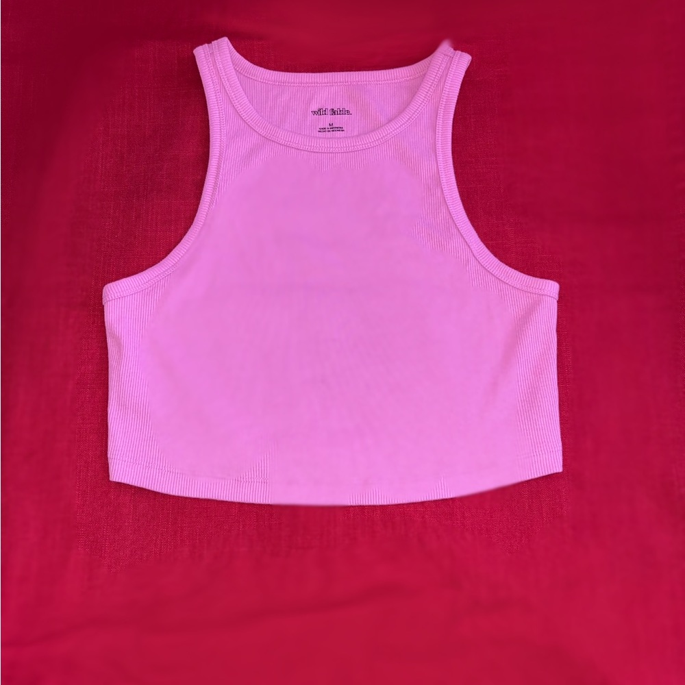 Girls pink cropped tank top